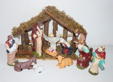 A Treasury Of Gifts Porcelain Nativity Manger Set Wood Creche 11pc picture