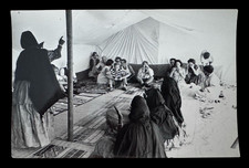 Vintage Middle East Tent Gathering Photo Bedouin Camp Cultural Snapshot 5x7 picture