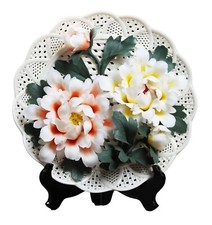 Plate Flower Handmade Paint 3D Work Piece of Art Decoration Porcelain Ceramic 9 picture