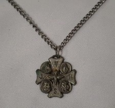 4 Way Cross Descending Dove Silvertone  Pendant Necklace picture