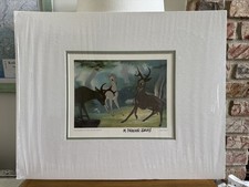 Disney Print; Signed By M. Fraser Davis W/ COA. BAMBI: “Challenge to Prince” picture