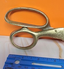 Warner Large Tailor/Sailing Shears 11 1/2” Brass  Antique Sewing Scissors Sharp picture
