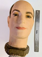 VINTAGE 1940's MANS PLASTER STORE MANNEQUIN HEAD             ALL OFFERS WELCOME picture