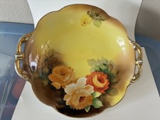 Vintage Noritake rose hand painted handle bowl with gold trimming. picture