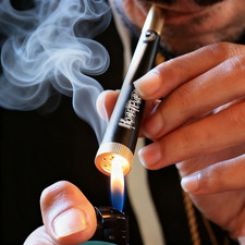 Metal Cone Herb Smoking Pipe with 5MM Activated Carbon Filter Removable Dry Pipe picture