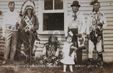 FAIRFAX MINNESOTA 1914 CHIPPEWA INDIANS FT. RIDGELY RPPC Photo Postcard COPY picture