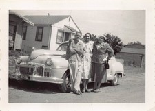 1947 DeSoto Custom Sedan 1950s Photo California Plates Man Women Grille Chrome picture