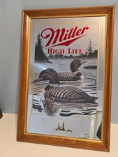 Miller High Life Common Loon MICHIGAN Mirror Vintage 1992 Wildlife Series  picture