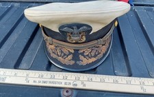 WWII US Navy Rear Admiral Bradford Bartlett Bullion Visor Hat USS Neville picture