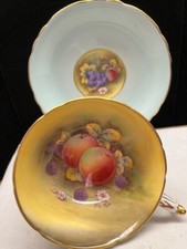 Vintage Paragon Double Warrant Teacup and Saucer Fruit Signed picture