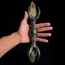 Bronze Vajra Dorje Quartz Crystal 12