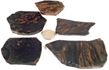 5 Very Beautiful Mahogany Obsidians Total 7.1 Ounces Estate 1st pic wet #3514 picture