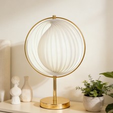 12in Creative Golden Circular Acrylic Desk Lamp,Adjustable Shape And Dimming,New picture
