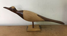 Vtg Mid Century Hand Carved Hardwood Wooden Decorative Bird Art Figurine 9
