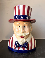 Uncle Sam Patriotic Figural Ceramic & Porcelain Mug, Stars & Stripes picture