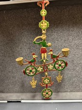Vintage Soviet Russian Enamel Chariot Warrior Hanging Candelabra Candle Holder picture
