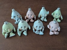 8 Vtg Ceramic Anthropomorphic Snowball Noggins Shelf Sitter MCM Retro Kitsch picture