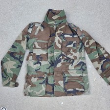 Vintage Military USMC Camo Woodland Shirt Medium Long Faded Worn picture