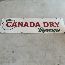 Canada Dry VINTAGE Original ANTIQUE GAS OIL PORCELAIN SIGN Soda Pop Metal Store picture