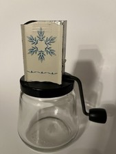 Vintage Androck Nut Chopper Grinder Starburst Design Black Handle Metal Lid picture