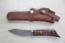 Vintage AL MAR #8505 Gunstock V AUS-8 Fixed Blade Knife Leather Sheath Seki O87 picture