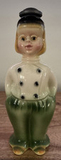 Vintage Dutch Boy Pottery Figurine Laundry Clothes Water Sprinkler Bottle 8.25” picture