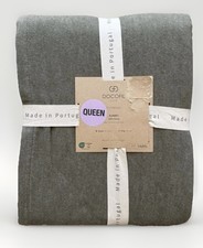 NWT Docofil 100% Felted Cotton Blanket Queen Olive Green Portugal Cashmere Soft picture