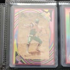 Fleer 1994 Mighty Morphin Power Rangers Foil Card Lot (2) Green & Blue Ranger picture