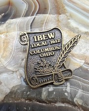 Vintage IBEW Local 1612 Pin Columbus Ohio Scroll Pen & Ink Well picture