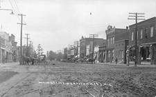 J68/ Amery Wisconsin RPPC Postcard c1910 Main Street Stores 427 picture