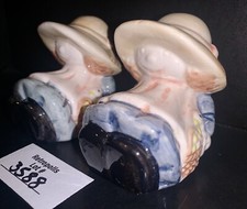 Vintage Ceramic Salt & Pepper Shakers Country Girls Bonnets Ducks picture