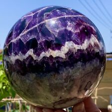 11LB Natural beautiful Dream Amethyst Quartz Crystal Sphere Ball Healing picture