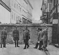 German offcials next to the Warsaw Ghetto wall ca 1941 Historic Old Photo picture