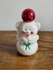 Vtg Avon Here's My Heart Cologne Snug Cub Milkglass Decanter Perfume Christmas picture