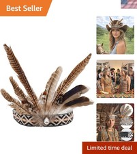 Exquisite Native American Feather Headband - Unisex Costume Accessory picture