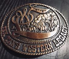 Vintage Tex Tans Western Legacy Double t Solid  Brass Belt Buckle picture