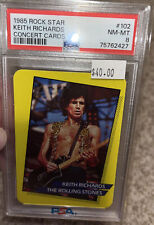1985 Rock Star KEITH RICHARDS, THE ROLLING STONES Concert Cards #102 PSA 8 NM-MT picture