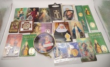 Vintage Catholic Religious Lot St Anne Beaupre St Dymphna Plaque Avon St Jude picture