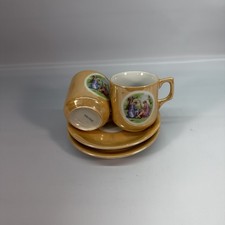 Set of 2 Vintage Lusterware Goddesses Demitasse Teacup and Saucer Made in Japan picture