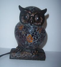  Mosaic Stained Crackle Glass Owl Table Lamp Nightlight 6