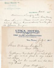 Utica Montana SALOON Hotel - 2  RARE Letterheads Signed Letters - B Gray MT 1898 picture