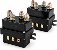 Solenoid Relay, 2 Pack 12V 500A Winch Relay Solenoid Replacement Contactor for 8 picture