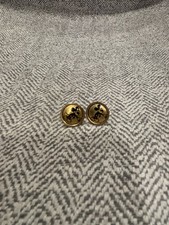 Vintage 24k Gold Inlaid Disney Mickey Mouse Post Earrings picture