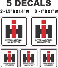 5 Square IH International Harvester Tractor Vinyl Decals picture