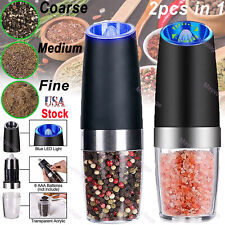 2 pcs Gravity Electric Salt and Pepper Grinder Mill Shakers Adjustable Automatic picture