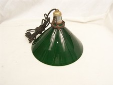 Antique Emeralite Cased Emerald Green Glass Conical Hanging Shade Early 1900's picture