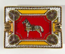 Vintage Hermes Cheval a la Couverture Porcelain ashtray picture