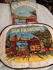 San Francisco Placemat Apron Hyde Beach Trolley Car 525 Colorful Vintage picture