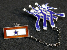 WWII Homefront USN Sweetheart Sailors Dancing & Blue Star Fob Sterling Silver picture