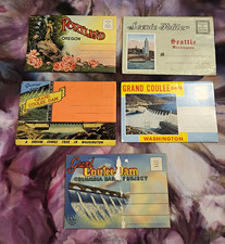 Vtg Scenic Folder Fold-Out Postcard Lot Seattle WA Grand Coulee Dam, USA picture